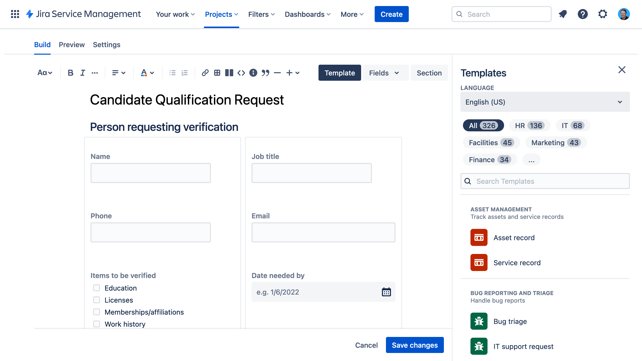 Le générateur de formulaires personnalisables de Jira Service Management