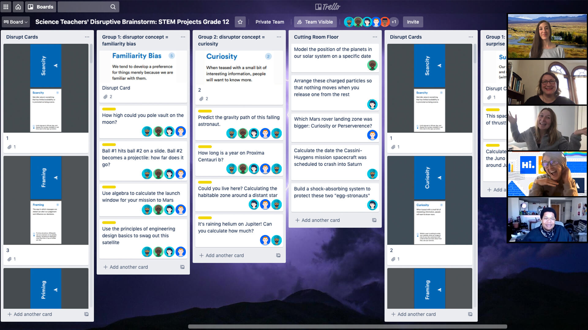 Команда обсуждает доску Trello