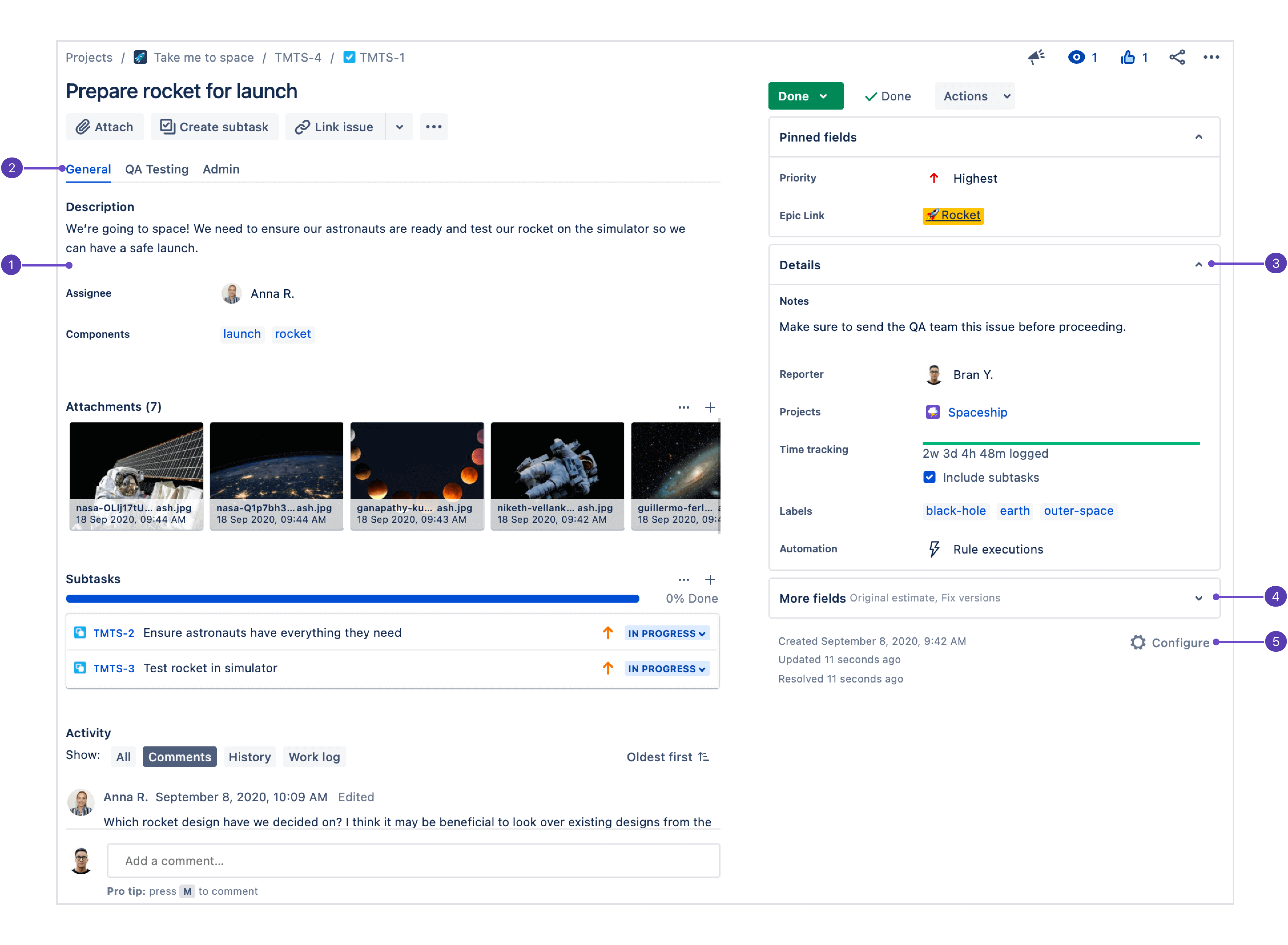 Jira Software の作業項目の全画面表示