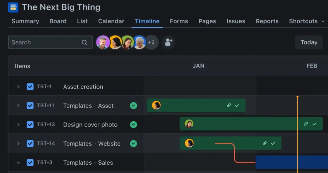 Jira 中的时间线视图